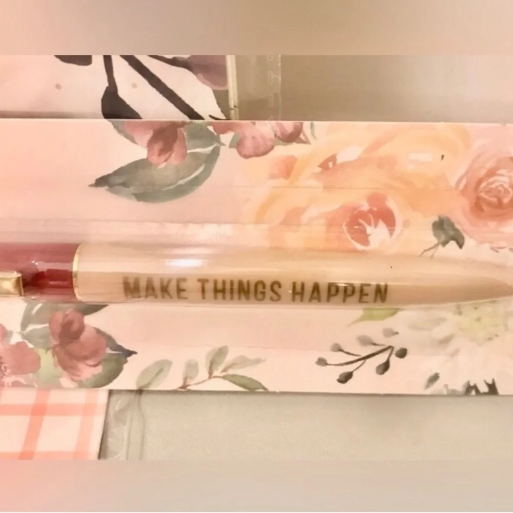 3Pcs Flower Design -Make Things Happen Note Set NWT